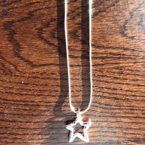 Hollow Star Necklace Silver-Color